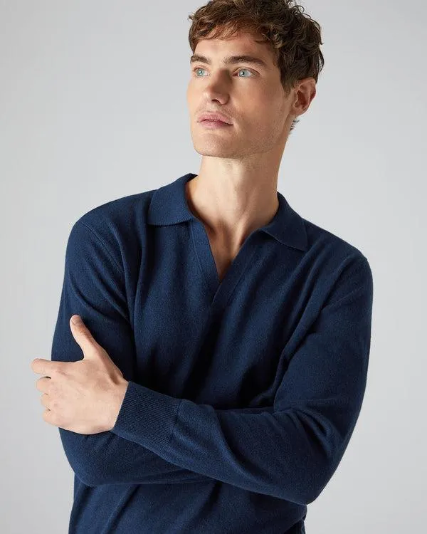 Men Men039s Cashmere Polo SweaterIn French Blue French Blue NPeal Polos and Tshirts
