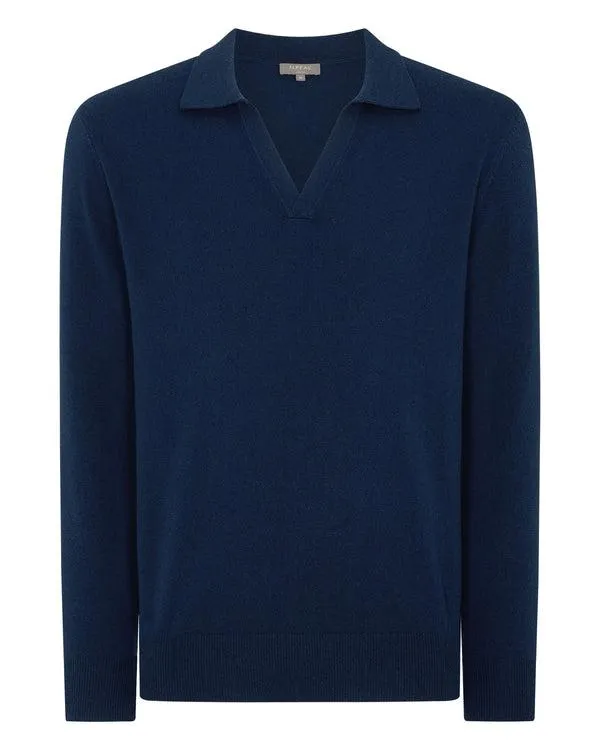 Men Men039s Cashmere Polo SweaterIn French Blue French Blue NPeal Polos and Tshirts