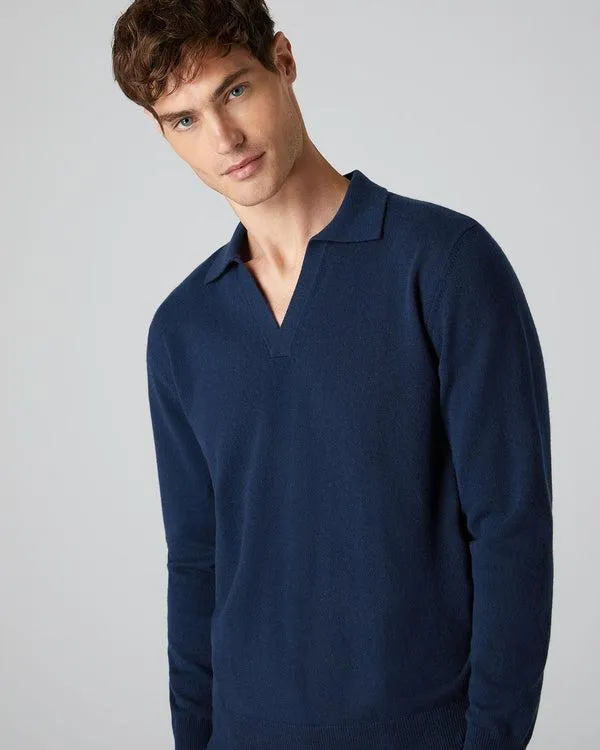 Men Men039s Cashmere Polo SweaterIn French Blue French Blue NPeal Polos and Tshirts