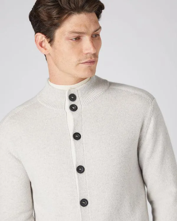 Men Men039s Full Button Cashmere SweaterIn Pebble Grey Pebble Grey NPeal Cardigans