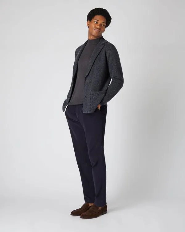 Men Men039s Jacquard Cashmere JacketIn Navy Blue Navy Blue NPeal Coats and Jackets