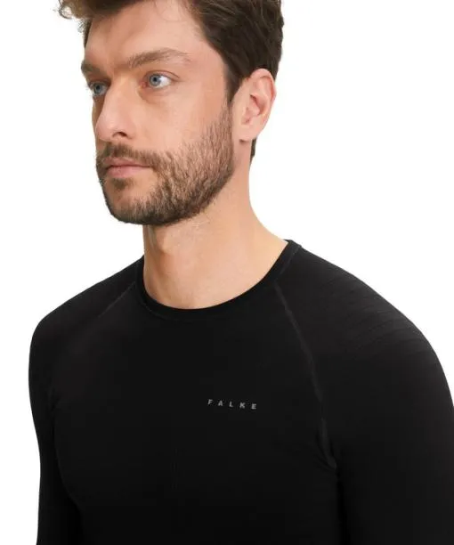 Men Men Long Sleeve Shirt Maximum Warm Black FALKE Long Sleeve Shirts