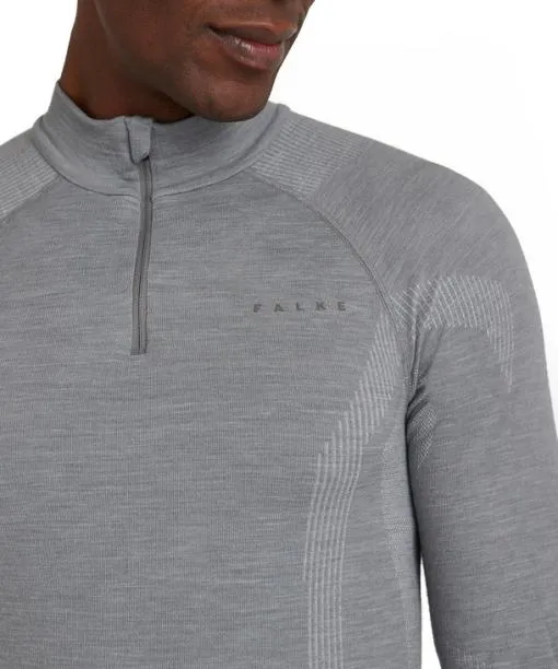 Men Men Long Sleeve Shirt WoolTech Grey FALKE Long Sleeve Shirts