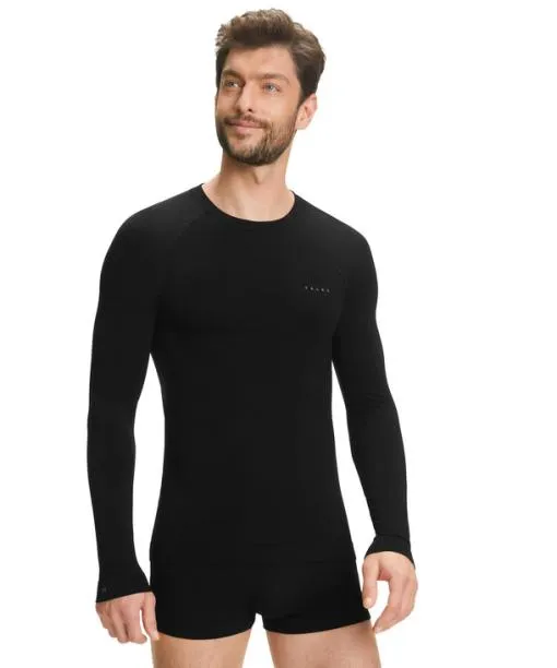 Men Men Long Sleeve Shirt WoolTech Light Black FALKE Long Sleeve Shirts