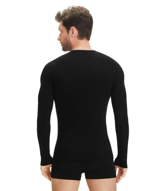 Men Men Long Sleeve Shirt WoolTech Light Black FALKE Long Sleeve Shirts