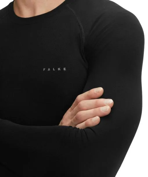Men Men Long Sleeve Shirt WoolTech Light Black FALKE Long Sleeve Shirts