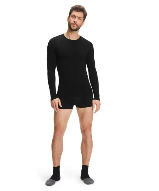 Men Men Long Sleeve Shirt WoolTech Light Black FALKE Long Sleeve Shirts