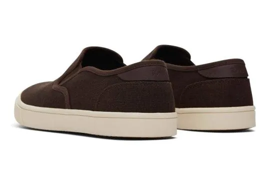 Men MenBaja Dark Brown Heritage Canvas Slip On Sneaker Dark Brown TOMS Slip Ons