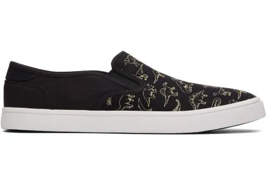 Men MenBaja Slip On Black Dino TOMS Exclusives
