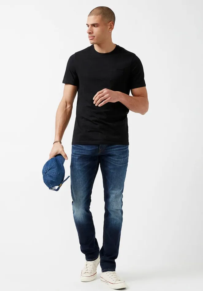 Men Naimop Heather Grey Jersey TShirt Light Heather Grey Buffalo David Bitton Tops and Tees