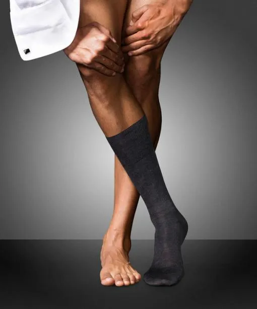 Men No 6 Finest Merino and Silk Men Socks Anthramel FALKE Socks