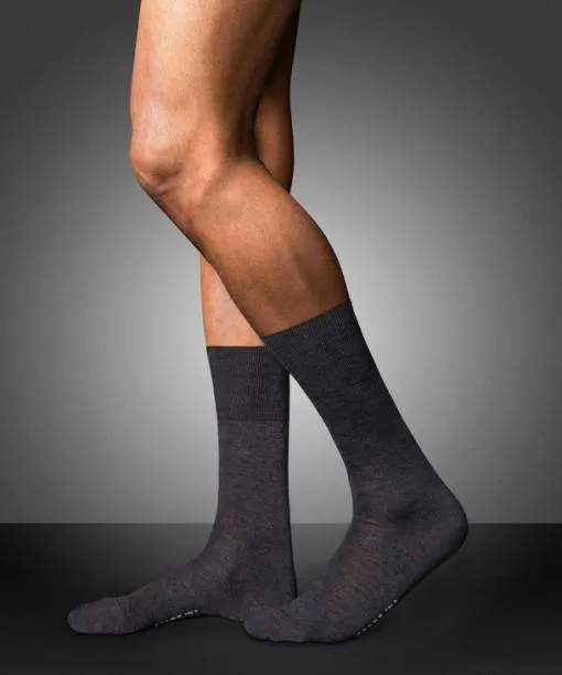 Men No 6 Finest Merino and Silk Men Socks Anthramel FALKE Socks