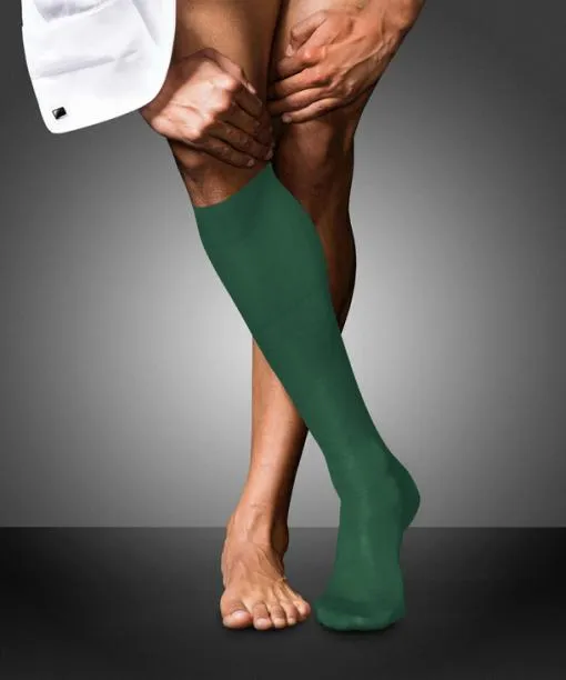 Men No 9 Pure Fil Dcosse Men Kneehigh Socks Hunter Green FALKE Knee High Socks