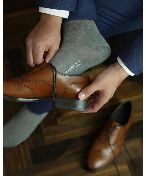Men No 9 Pure Fil Dcosse Men Socks Wheat Mel FALKE Socks