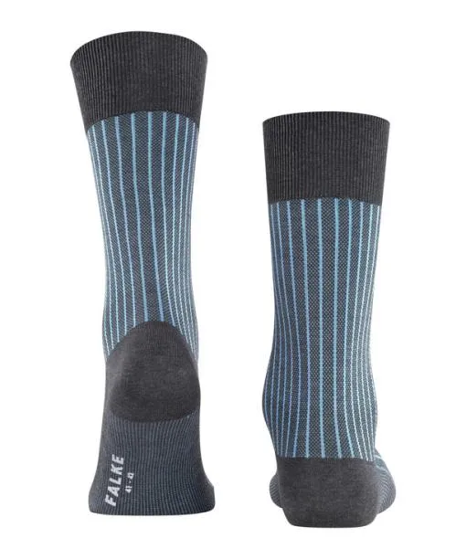 Men Oxford Stripe Men Socks Anthracite Mel FALKE Socks