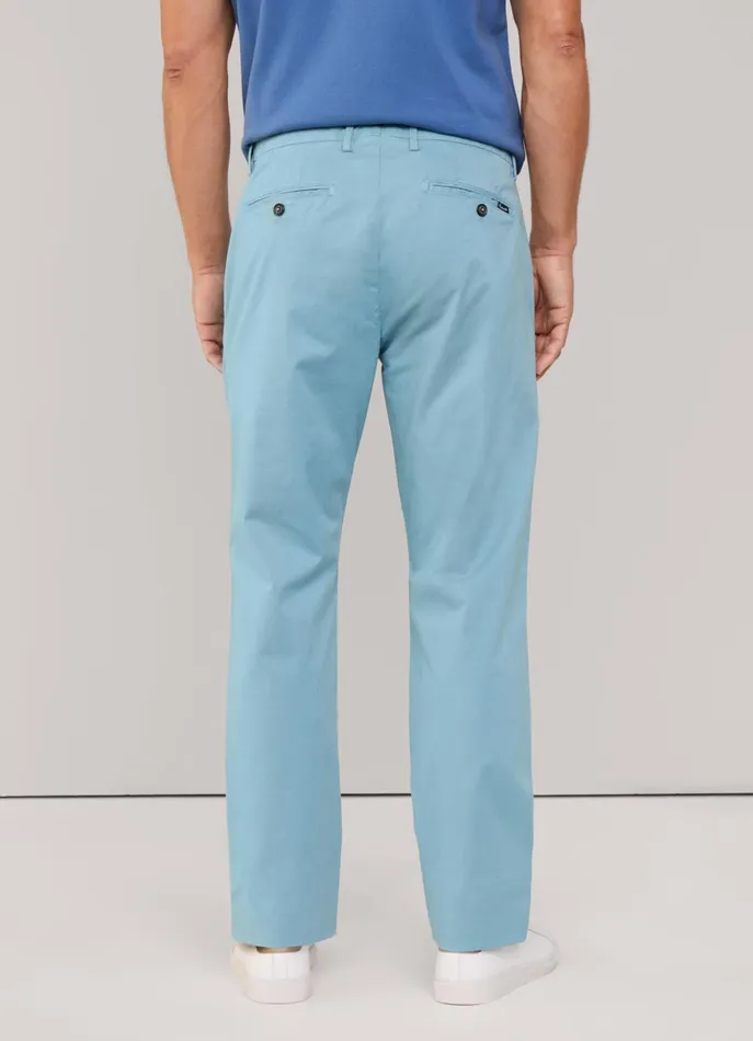 Men Pants Faonnable Regular Fit Stretch Chinos Meadow Blue