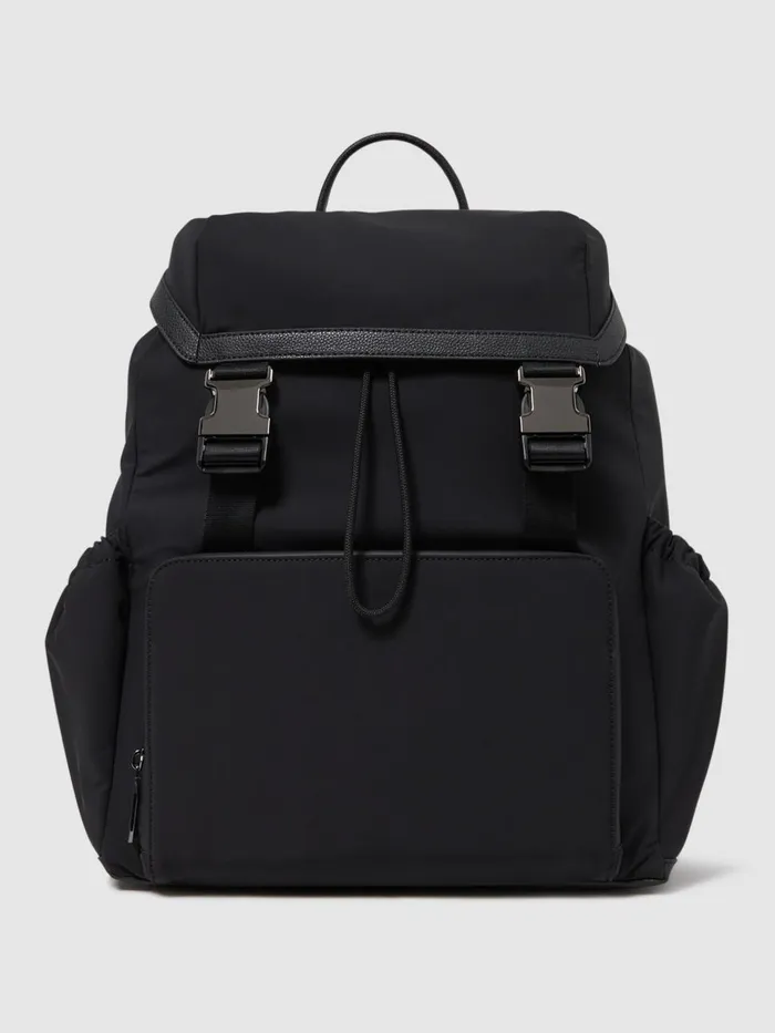Men Reiss Bags Danny Leather Drawstring Backpack Black