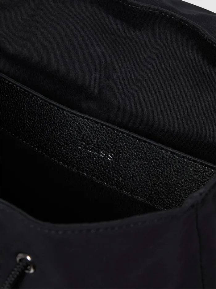Men Reiss Bags Danny Leather Drawstring Backpack Black