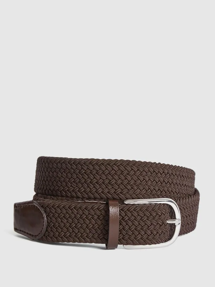 Men Reiss Belts Elmont Woven Belt Mid Brown