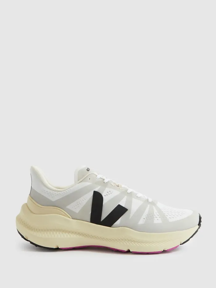 Men Reiss Brands Mesh Running Trainers Whiteblack