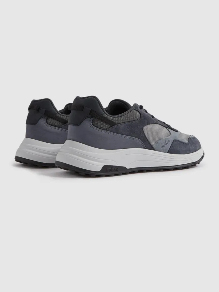Men Reiss Casual Shoes Suede Woven Trainers Blue Multi
