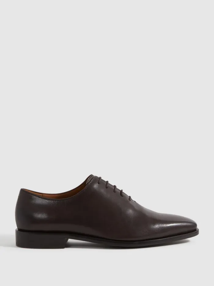 Men Reiss Formal Shoes Mead Leather LaceUp Shoes Dark Brown