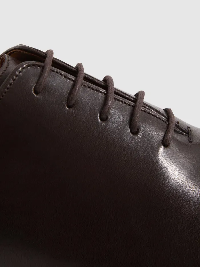 Men Reiss Formal Shoes Mead Leather LaceUp Shoes Dark Brown