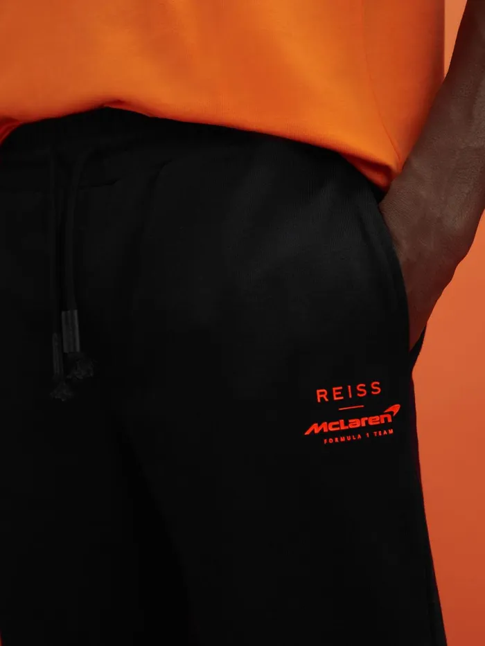 Men Reiss Pants F1 Cotton Drawstring Joggers Black