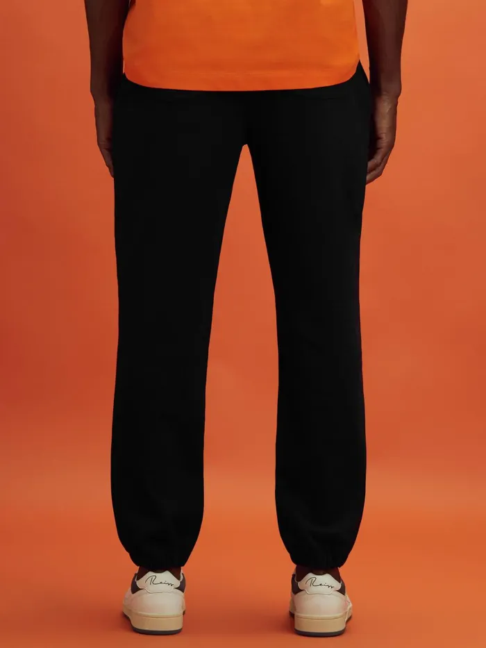 Men Reiss Pants F1 Cotton Drawstring Joggers Black