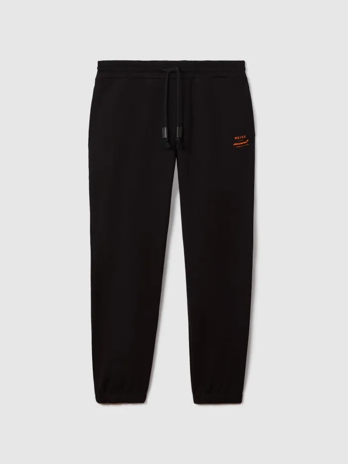 Men Reiss Pants F1 Cotton Drawstring Joggers Black