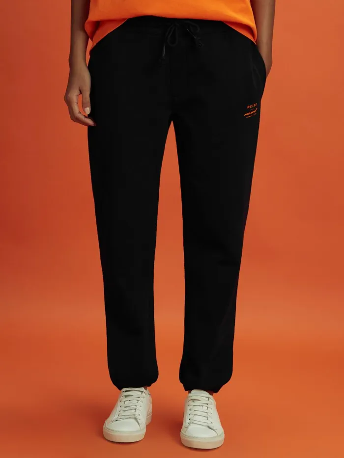Men Reiss Pants F1 Cotton Drawstring Joggers Black