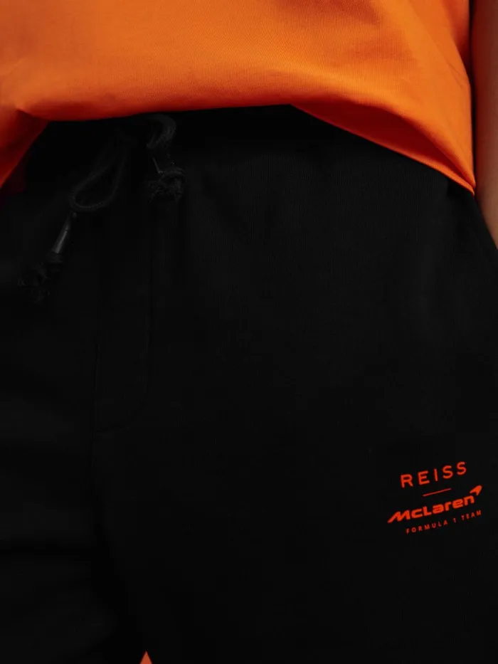 Men Reiss Pants F1 Cotton Drawstring Joggers Black