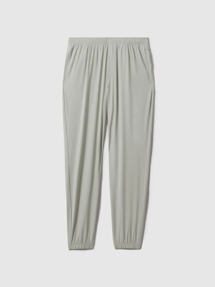 Men Reiss Pants Rival Technical Elasticated Waist Joggers Light Sage Green