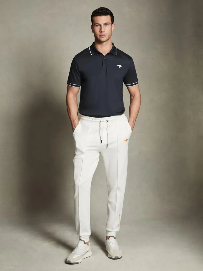 Men Reiss Polo Shirts F1 Mercerised Cotton Polo Shirt Navy