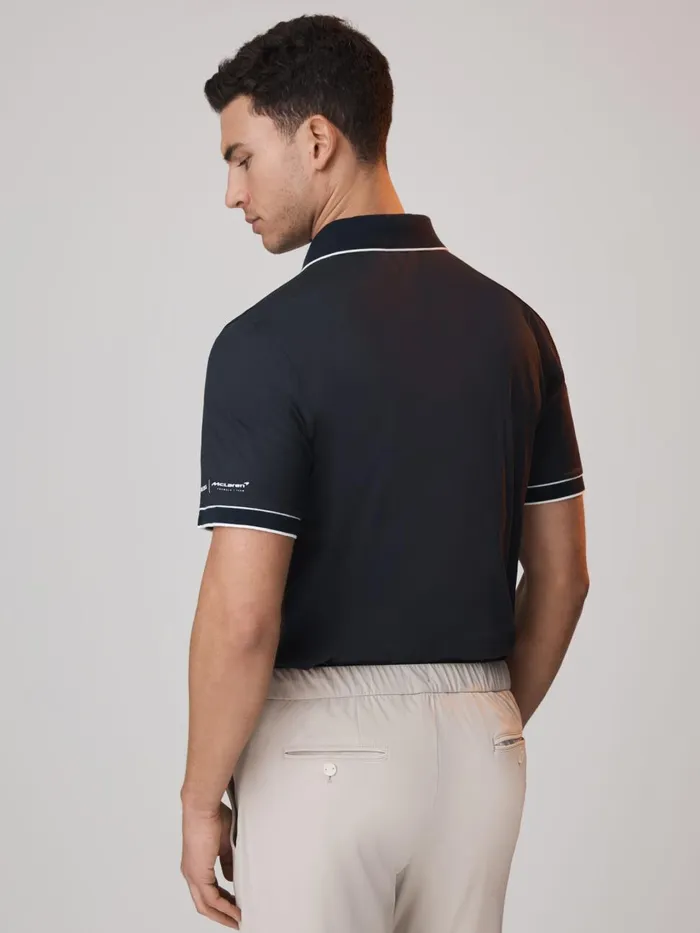 Men Reiss Polo Shirts F1 Mercerised Cotton Polo Shirt Navy