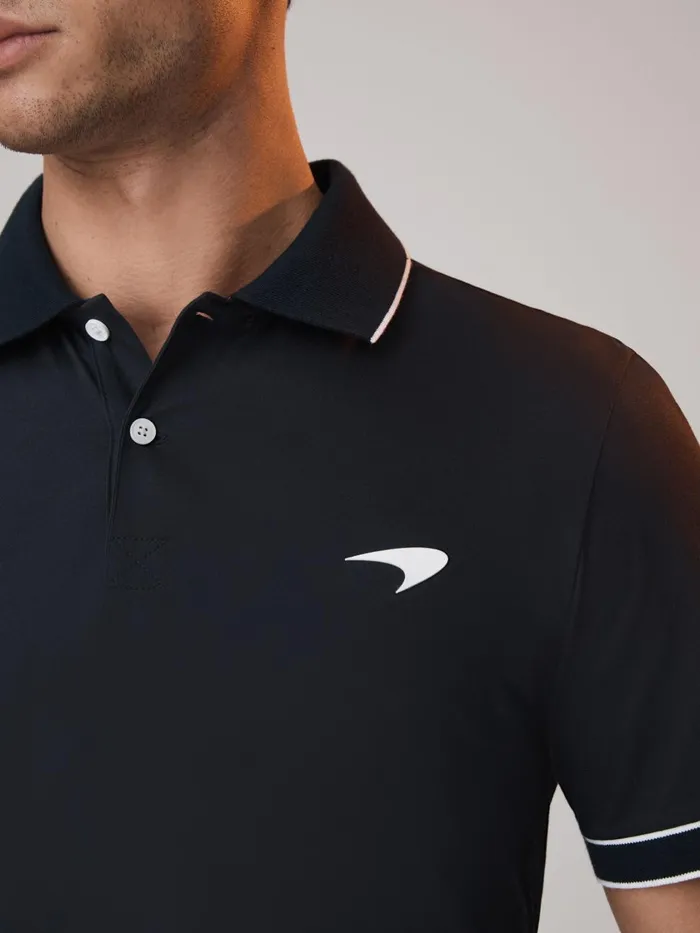 Men Reiss Polo Shirts F1 Mercerised Cotton Polo Shirt Navy