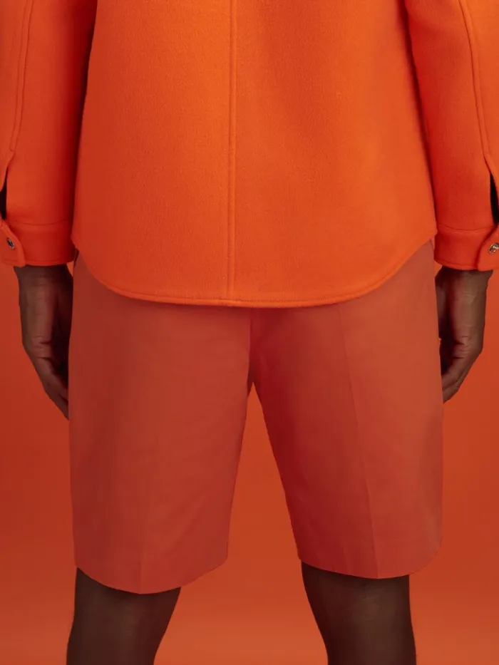 Men Reiss Shorts F1 Twill Relaxed Shorts Papaya