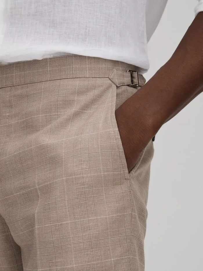 Men Reiss Shorts Send Check Side Adjuster Shorts Oatmeal