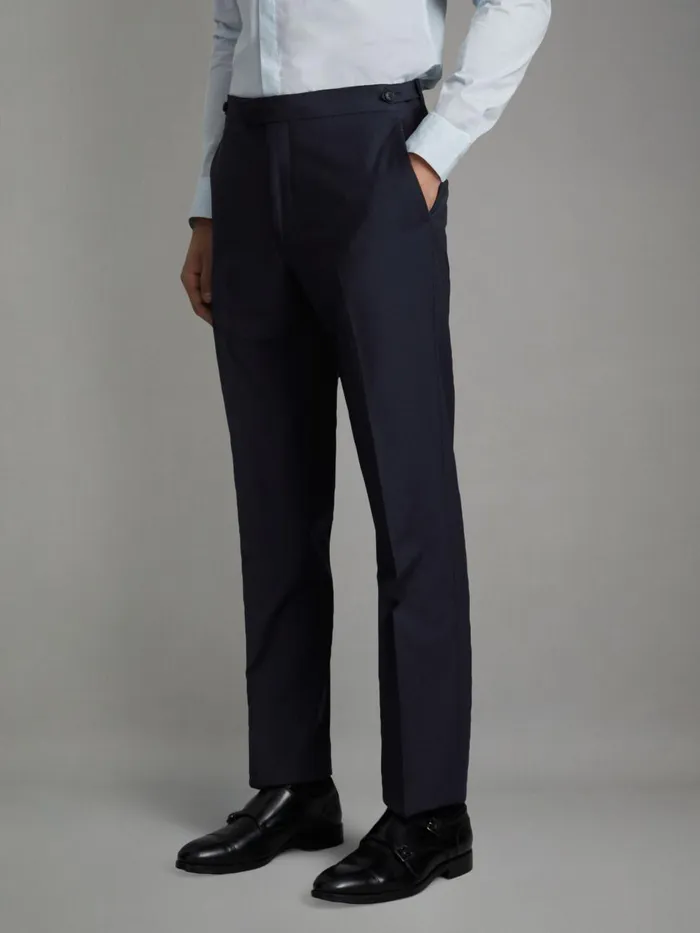 Men Reiss Suits and Tailoring Hope Modern Fit Wool Blend Trousers Navy