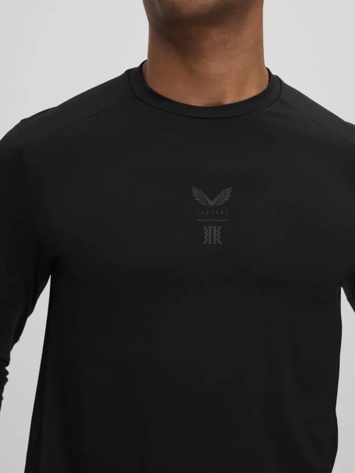 Men Reiss Sweats Hoodies and Joggers Kash Castore Performance Long Sleeve Top Onyx Black