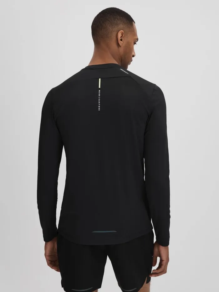Men Reiss Sweats Hoodies and Joggers Kash Castore Performance Long Sleeve Top Onyx Black