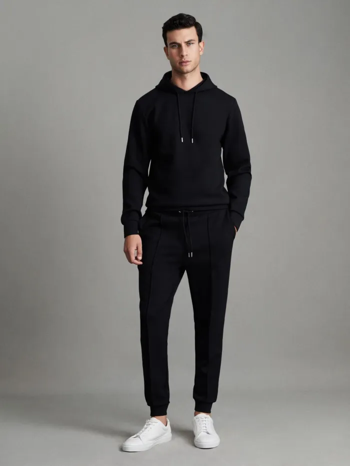 Men Reiss Sweats Hoodies and Joggers Premier Interlock Joggers Navy Blue