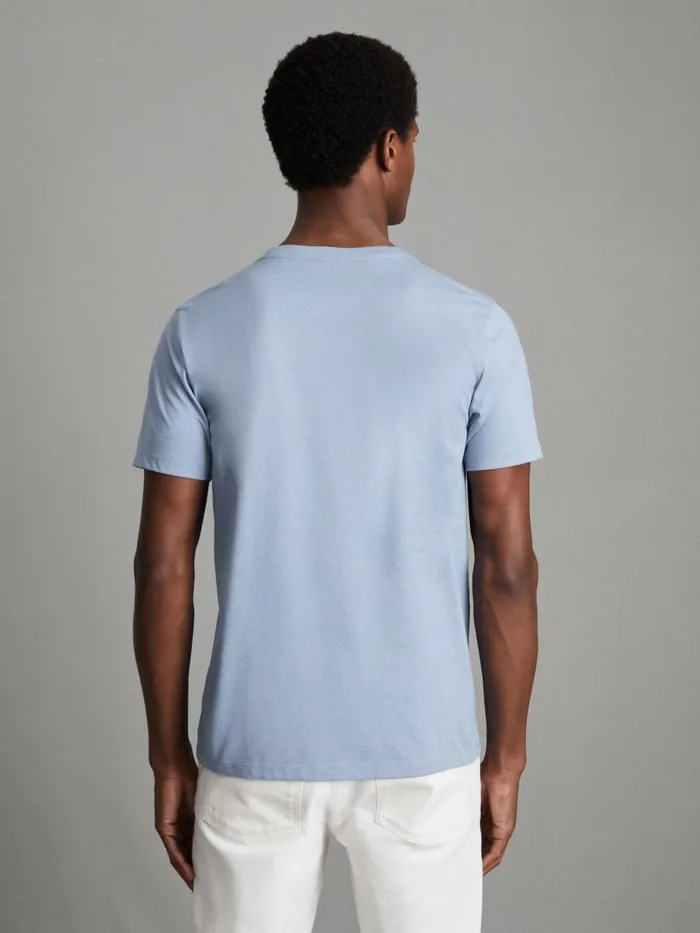Men Reiss TShirts Bless Marl Crew Neck TShirt Delph Blue Melange