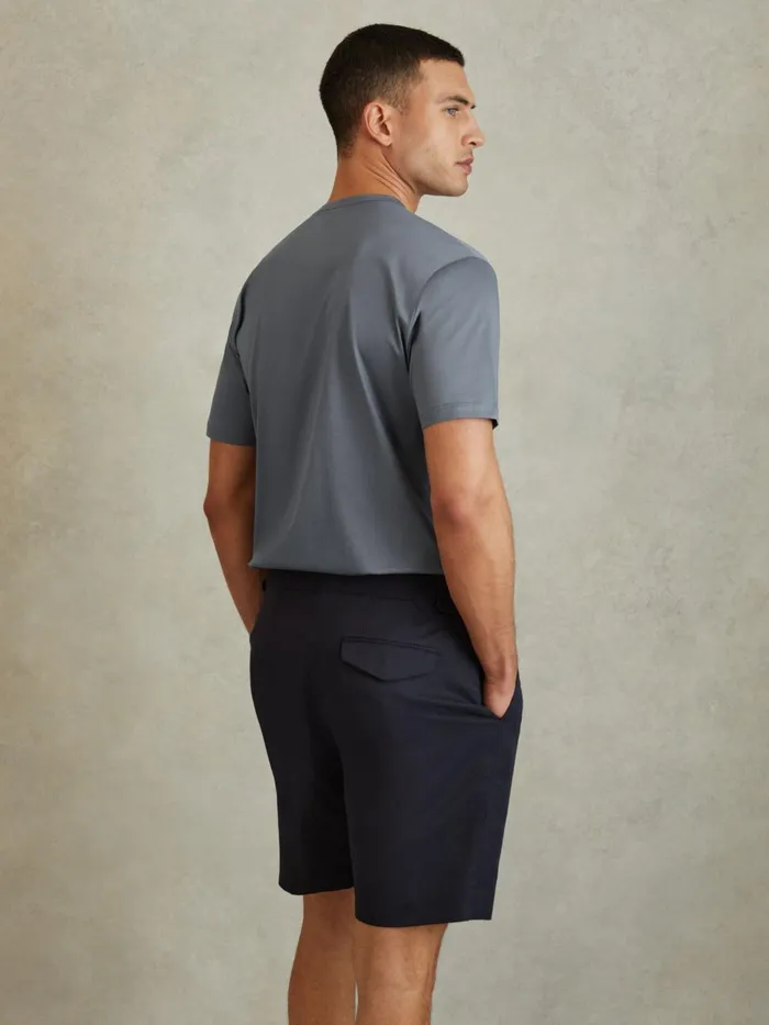 Men Reiss TShirts Capri Cotton Crew Neck TShirt Airforce Blue