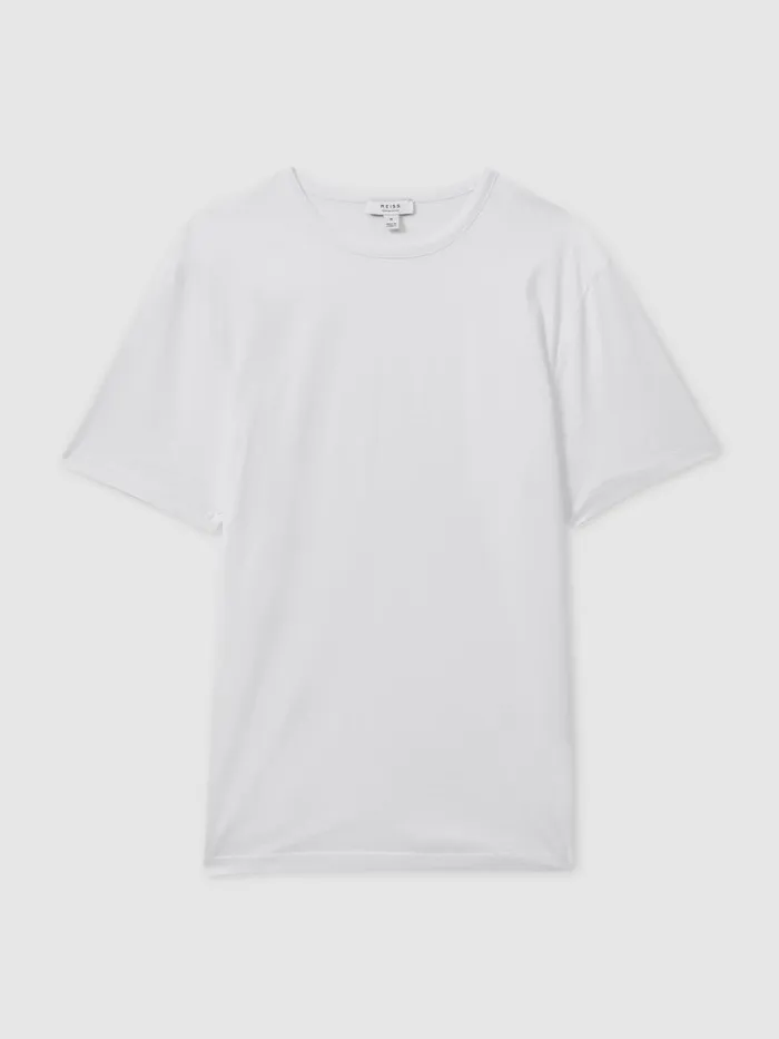 Men Reiss TShirts Caspian Mercerised Crew Neck TShirt White