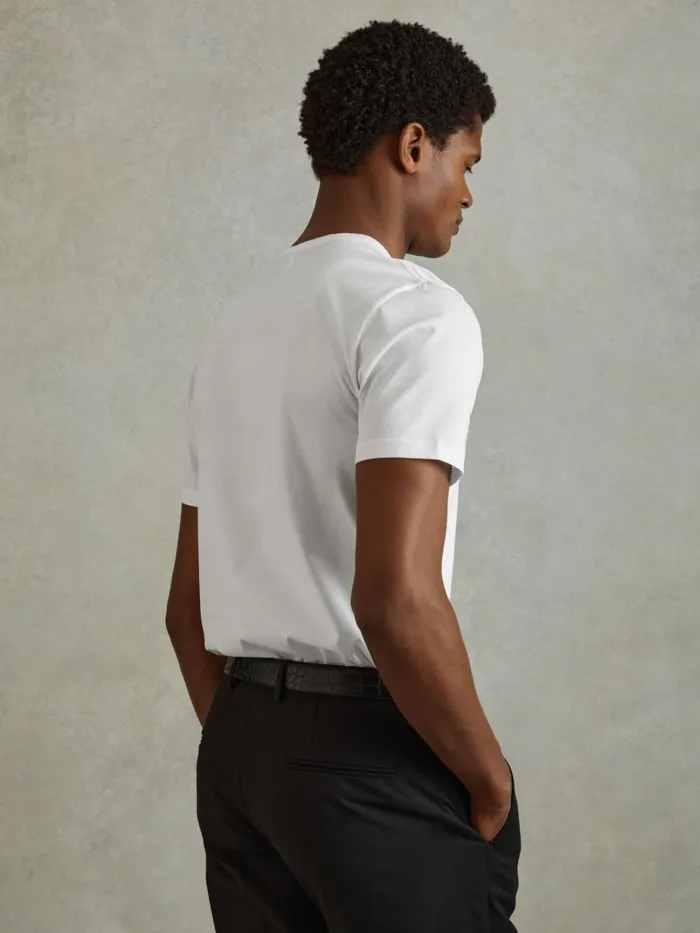 Men Reiss TShirts Caspian Mercerised Crew Neck TShirt White
