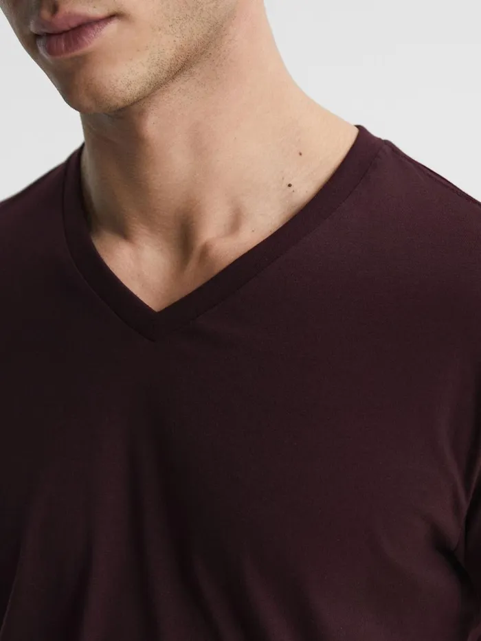 Men Reiss TShirts Dayton Cotton VNeck TShirt Bordeaux