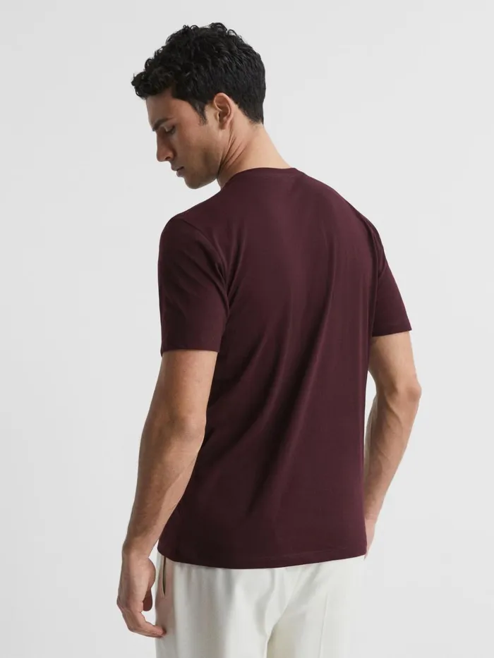 Men Reiss TShirts Dayton Cotton VNeck TShirt Bordeaux