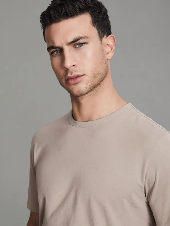 Men Reiss TShirts Melrose Cotton Crew Neck TShirt Mink