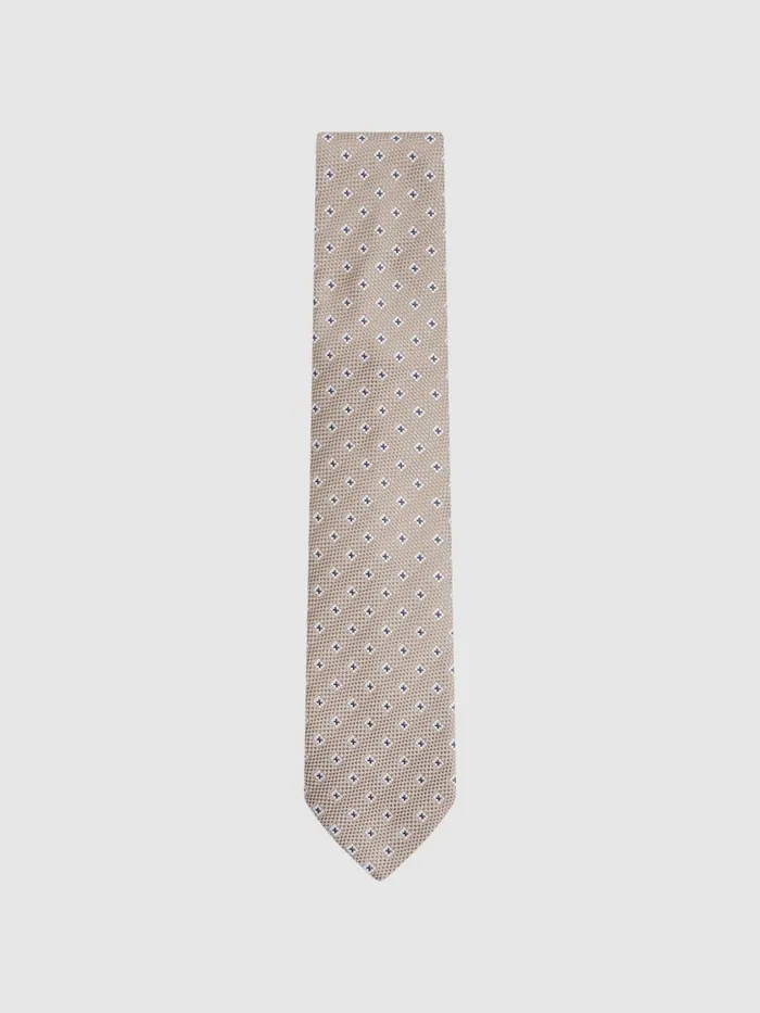 Men Reiss Ties and Pocket Squares Apollinare Silk Blend Floral Print Tie Oatmeal Men Reiss Ties and Pocket Squares Apollinare Silk Blend Floral Print Tie Oatmeal